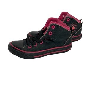 Converse All Stars high tops Black and pink sneakers size 1